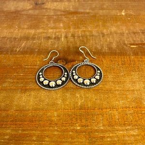 Vintage Sterling Silver and Black Earrings